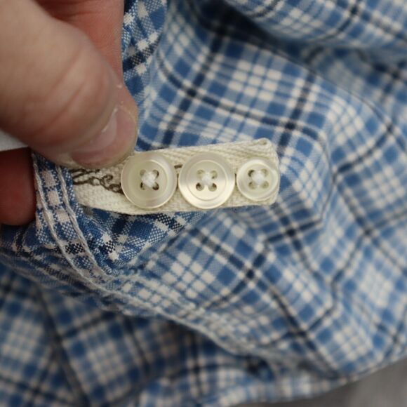 Eddie Bauer Shirt Mens XL Blue Plaid Button Down Short Sleeve Pocket Outdoor - Picture 13 of 16